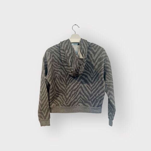 Adidas Girls Comfy Animal Print Activewear Hoodie Gray 10/12 - Picture 2 of 6